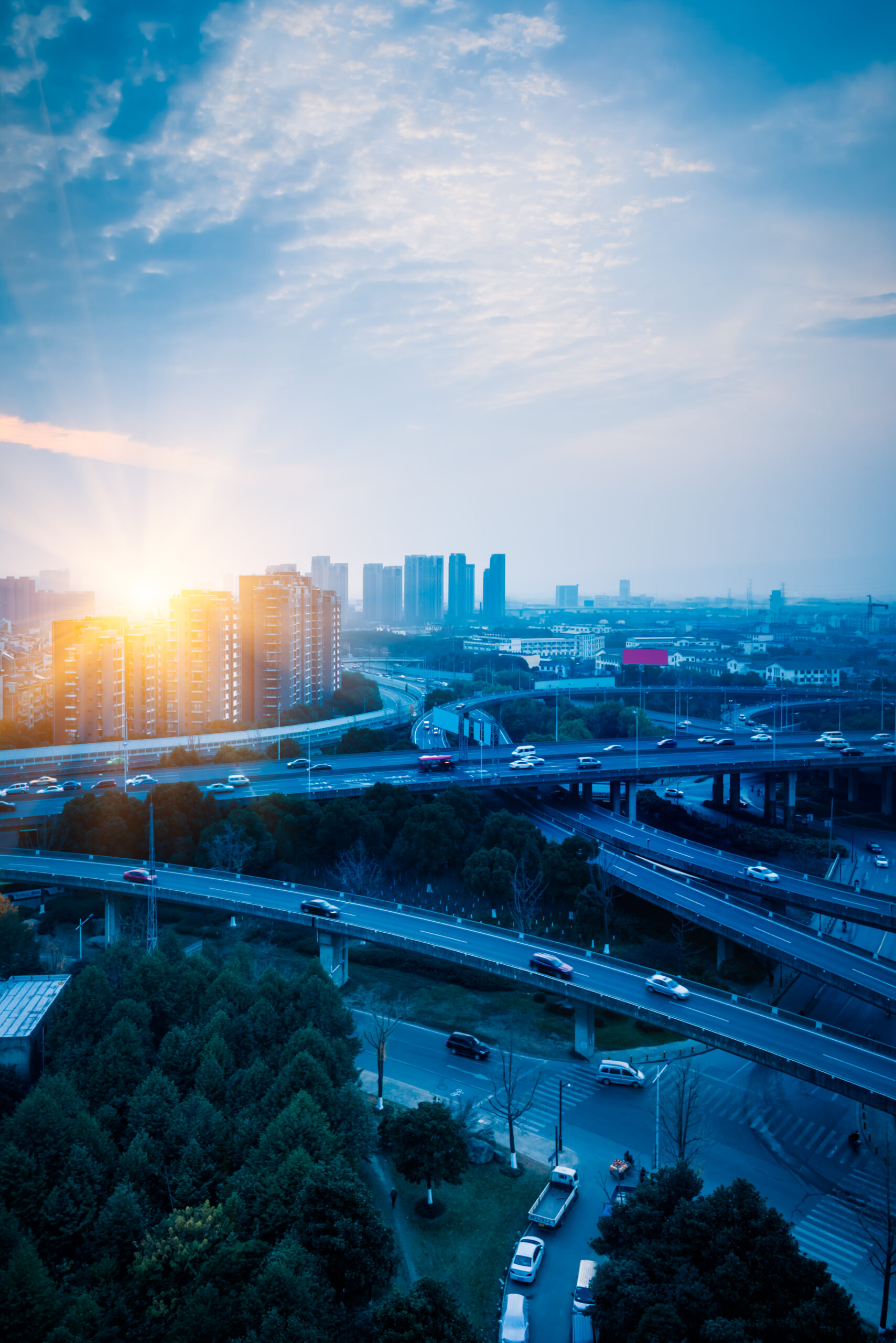 aerial view of suzhou overpass